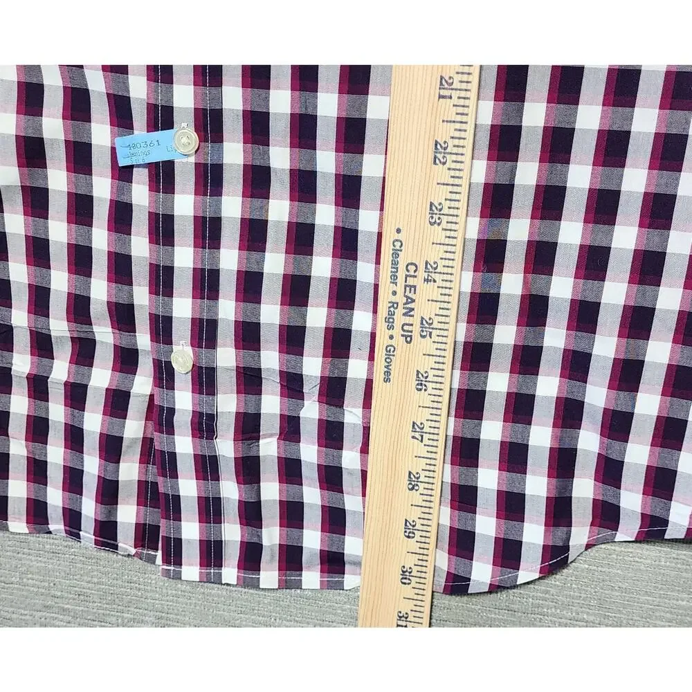 Banana Republic Plaid Button‎ Down Shirt Mens L Non Iron Classic Fit